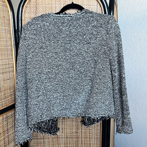 IRO Azure Striped Stretch Tweed Jacket in Black/Ecru - Picture 5 of 12